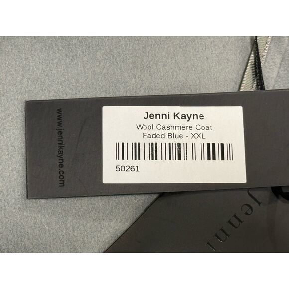 NWT $695 JENNI KAYNE Wool Cashmere Blend Coat XXL Faded Blue Longline Jacket - Picture 10 of 11